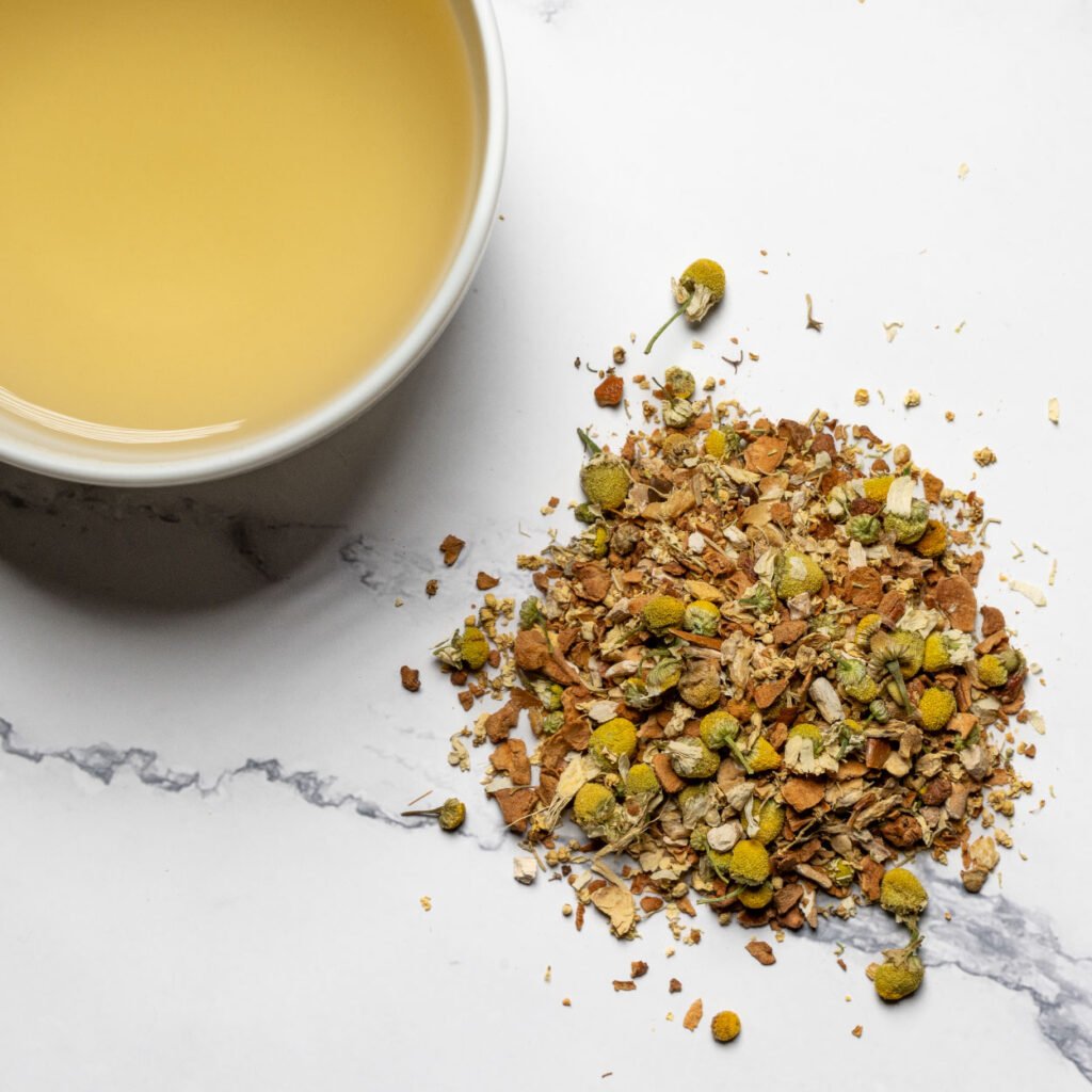 Chamomile Ginger_Background With Tea Cup